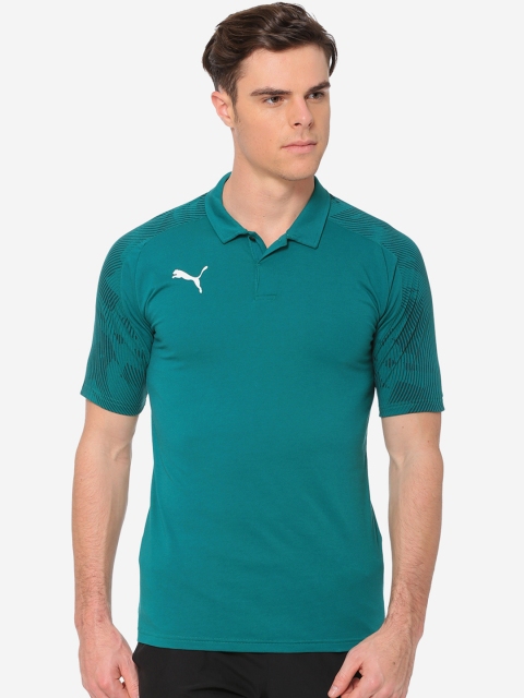 

Puma Men Green Printed Polo Collar CUP Sideline Alpine Gr Sports T-shirt