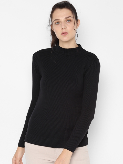 

People Women Black Solid Sweater