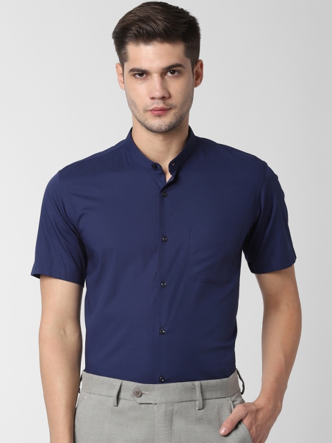 

Peter England Men Navy Blue Slim Fit Solid Formal Shirt