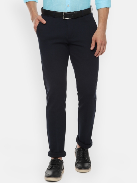 

Allen Solly Men Navy Blue Slim Fit Solid Regular Trousers