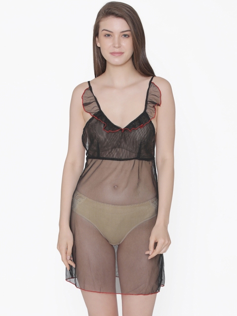 

Clovia Black Solid Baby Doll