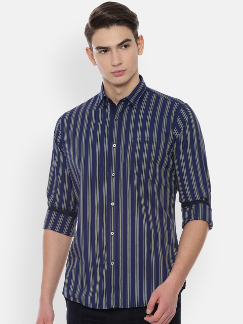 

Van Heusen Sport Men Navy Blue Slim Fit Striped Casual Shirt