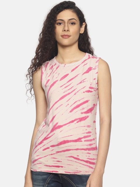 

Steenbok Women Pink Dyed Round Neck T-shirt