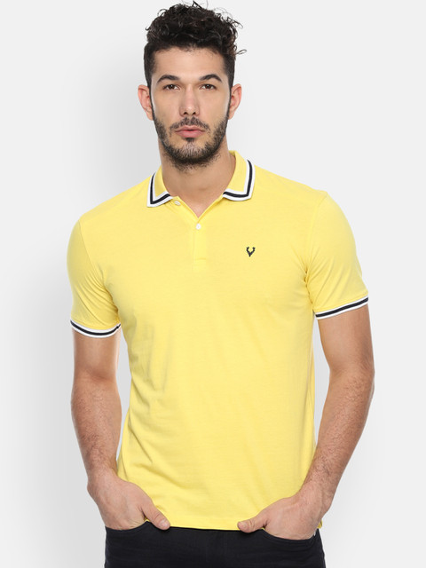 

Solly Jeans Co. Men Yellow Solid Polo Collar T-shirt