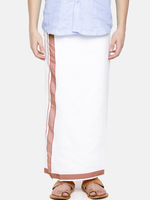 

Chennis Men White Solid Cotton Dhoti