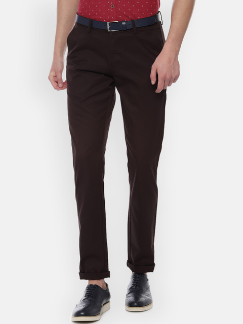 

Allen Solly Men Brown Slim Fit Solid Regular Trousers