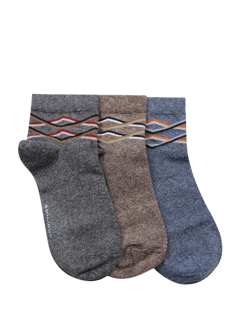 

Bonjour Men Pack of 3 Assorted Patterned Ankle-Length Socks