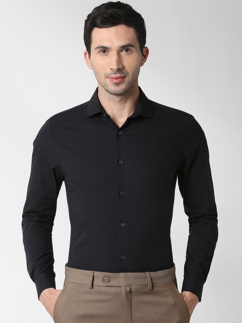 

Peter England Men Navy Blue Slim Fit Printed Formal Shirt