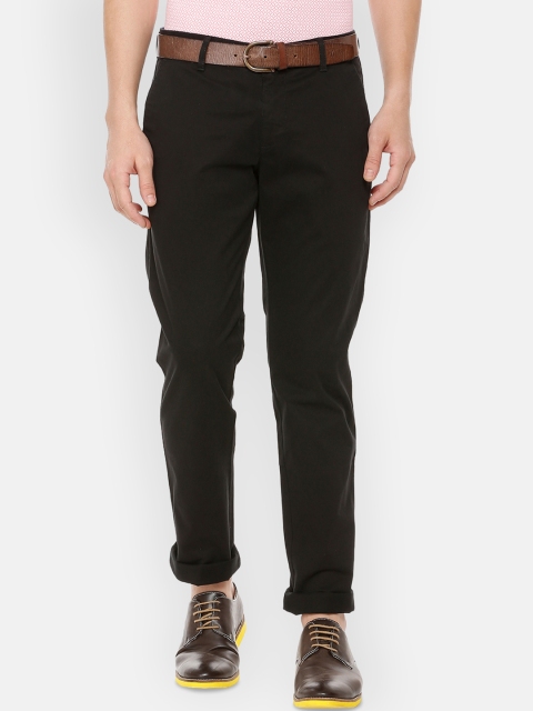 

Louis Philippe Men Black Slim Fit Solid Chinos
