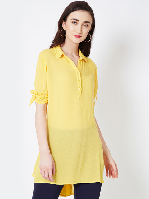 

Oxolloxo Women Yellow Solid Tunic