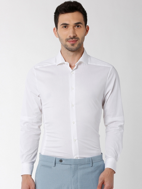 

Peter England Men White Slim Fit Solid Formal Shirt