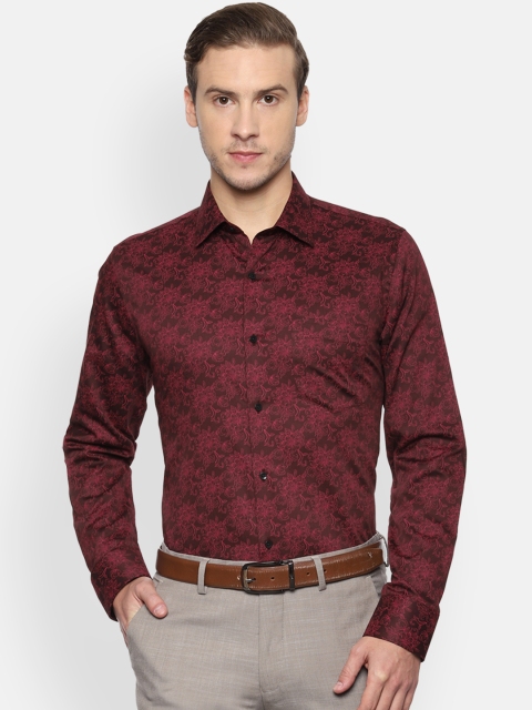 

Van Heusen Men Maroon Printed Slim Fit Formal Shirt
