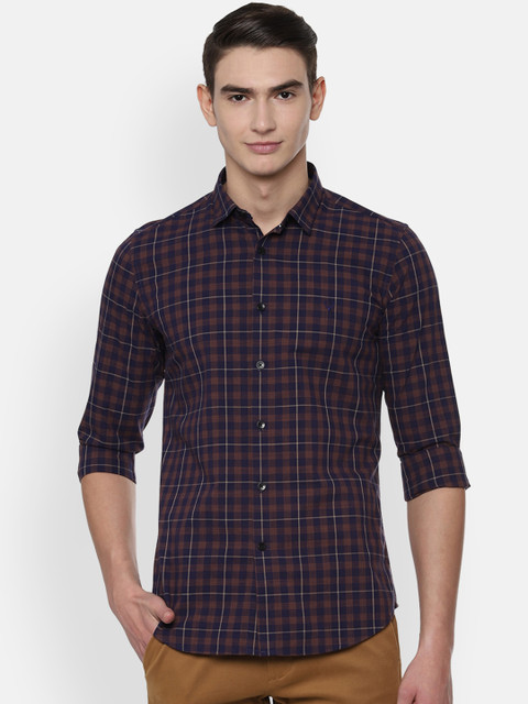 

Allen Solly Sport Men Navy Blue Slim Fit Checked Casual Shirt