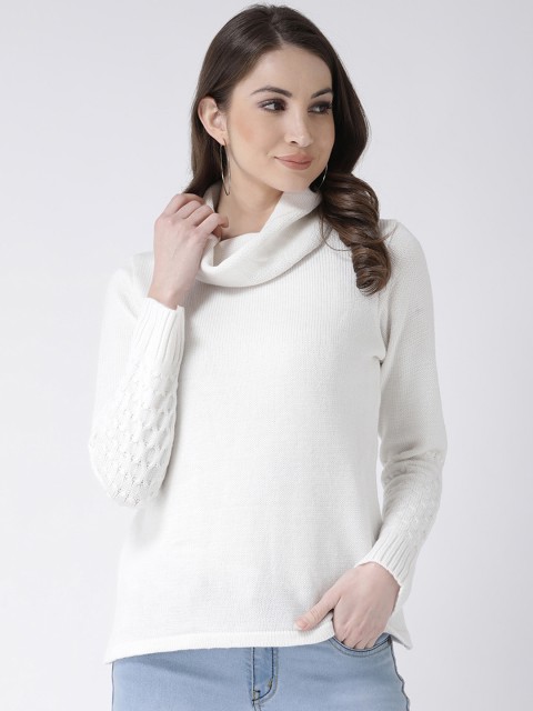 

Club York Women White Solid Sweater