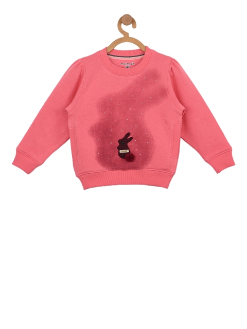 

Stupid Cupid Girls Coral Printed Sweatshirt