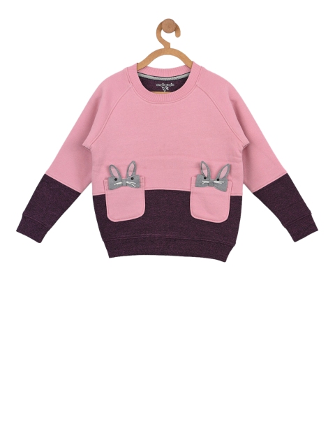 

Stupid Cupid Girls Pink & Purple Colourblocked Sweatshirt