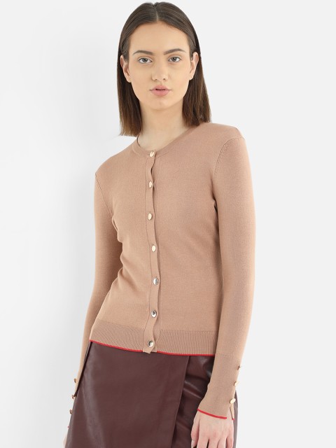 

COVER STORY Women Beige Self Design Sweater