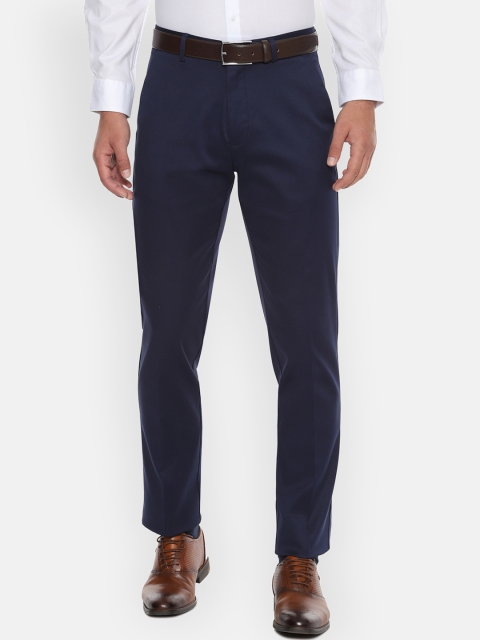 

Louis Philippe Men Navy Blue Regular Fit Solid Formal Trousers