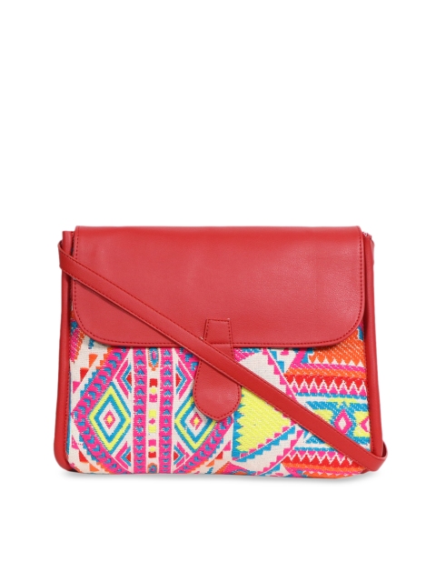

Diwaah Multicoloured Self Design Handmade Sling Bag, Multi