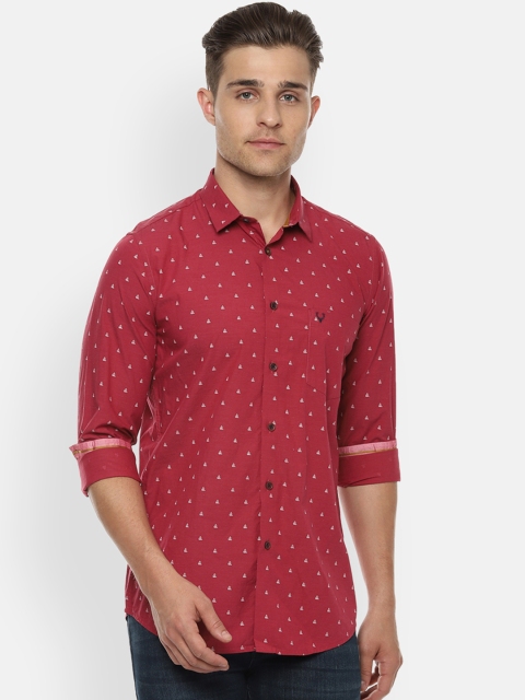 

Allen Solly Men Red Slim Fit Printed Casual Shirt