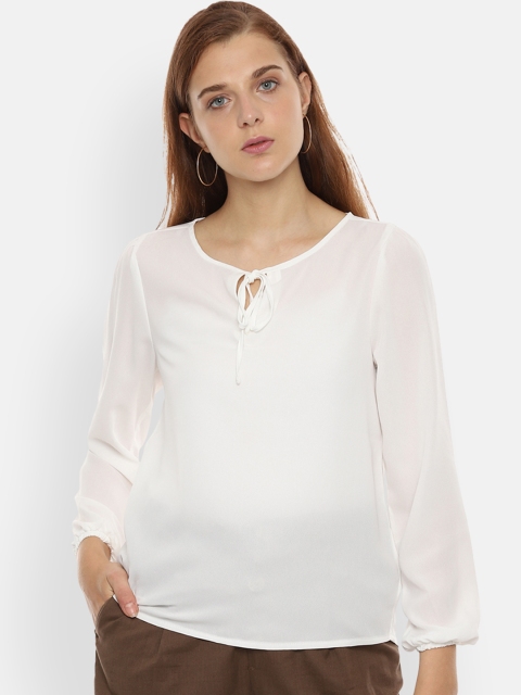 

Van Heusen Women White Solid Top