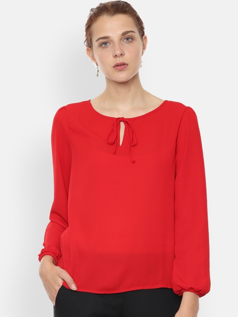 

Van Heusen Women Red Solid Top