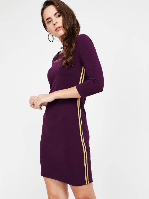 

Ginger by Lifestyle Women Purple Solid Sheath Dress