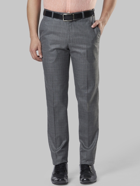 

Next Look Men Grey Regular Fit Checked Formal Trousers