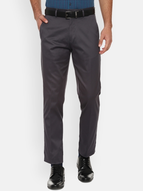

Louis Philippe Men Grey Regular Fit Solid Formal Trousers