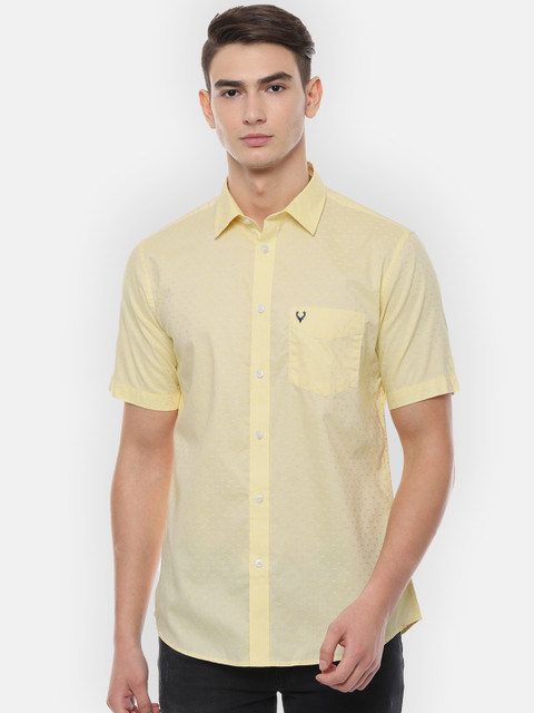 

Allen Solly Men Yellow Slim Fit Solid Casual Shirt