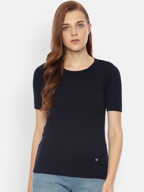 

Allen Solly Woman Navy Blue Solid Sweater