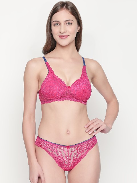

Lady Love Women Pink Lace Lingerie Set LLSET1008