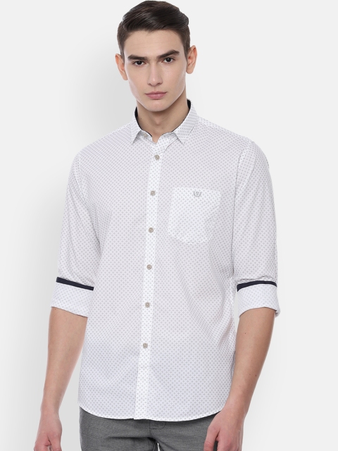 

Van Heusen Sport Men White & Grey Slim Fit Printed Casual Shirt