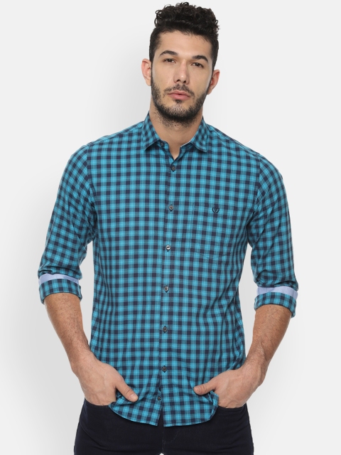 

Van Heusen Sport Men Blue Slim Fit Checked Casual Shirt