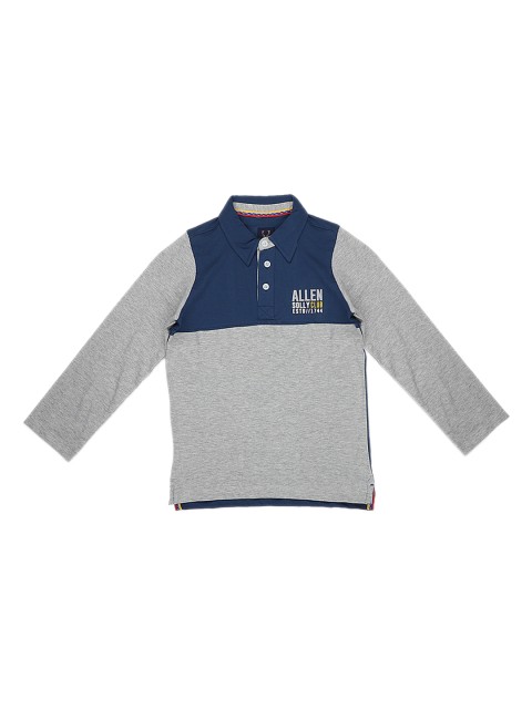 

Allen Solly Junior Boys Grey Colourblocked Polo Collar T-shirt
