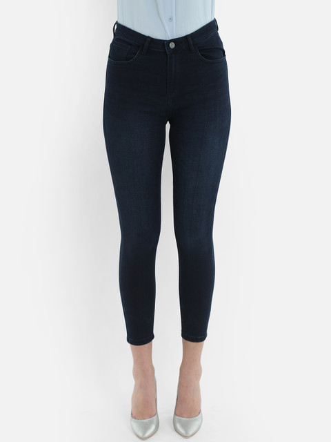 

COVER STORY Women Navy Blue Regular Fit Mid-Rise Clean Look Jeans