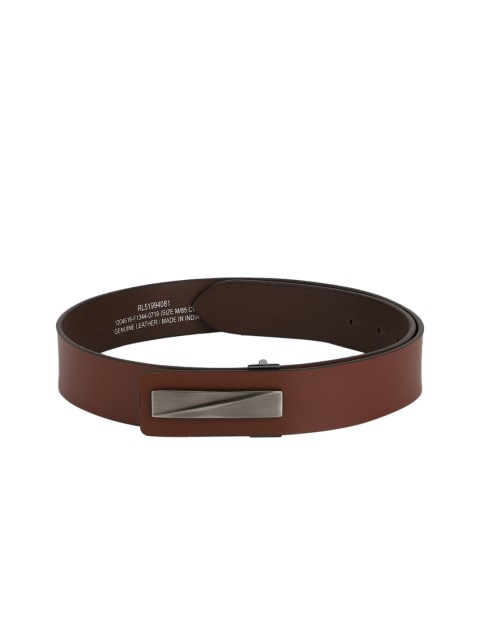 

Peter England Men Brown Solid Leather Belt