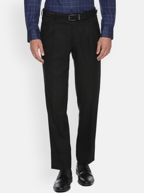 

Louis Philippe Men Black Regular Fit Solid Formal Trousers