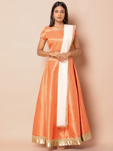 

INDYA White Solid Dupatta
