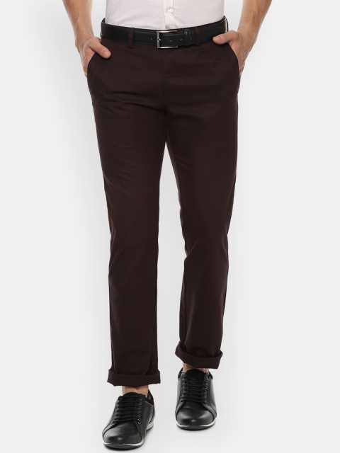 

Allen Solly Men Maroon Regular Fit Solid Regular Trousers
