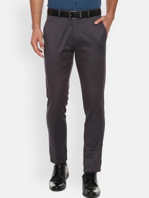 

Louis Philippe Men Grey Slim Fit Solid Formal Trousers