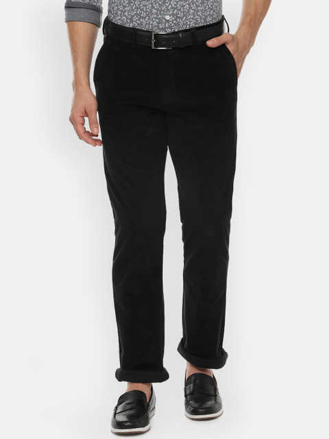 

Allen Solly Men Black Regular Fit Solid Regular Trousers