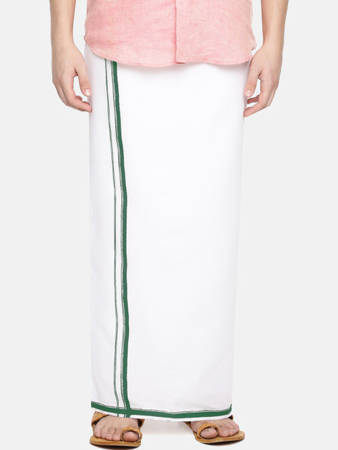 

Chennis Men White Solid Cotton Dhoti
