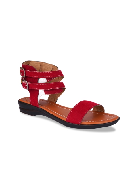 

MSC Women Red Solid Open Toe Flats