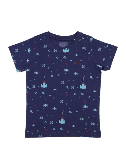 

Allen Solly Junior Boys Navy Blue Printed Round Neck T-shirt