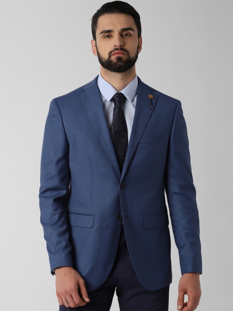 

Peter England Men Blue Solid Slim-Fit Single-Breasted Blazer