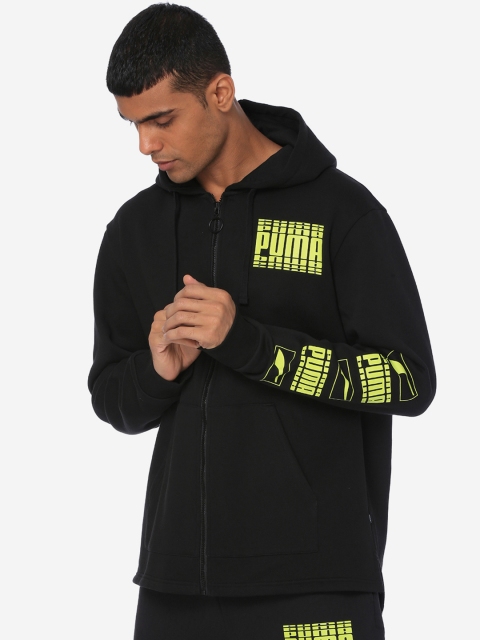 

Puma Men Black Rebel Bold FZ Hoody FL Printed Track Jacket