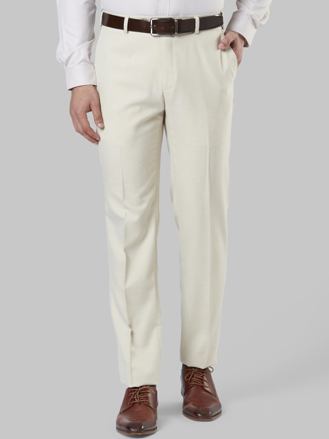 

Next Look Men Beige Regular Fit Solid Formal Trousers