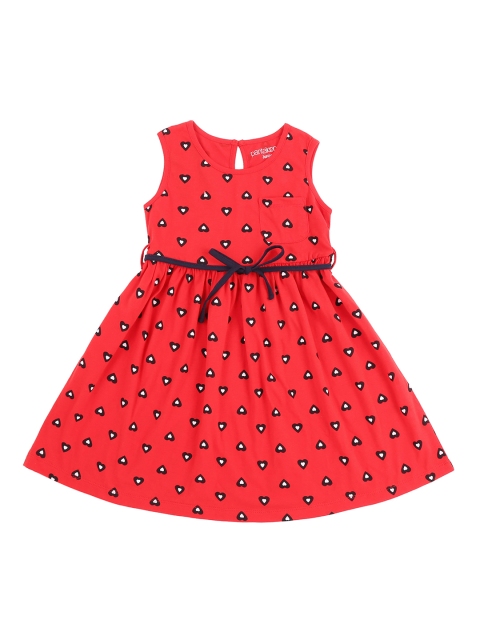 

Pantaloons Junior Girls Printed Red Fit and Flare Dress