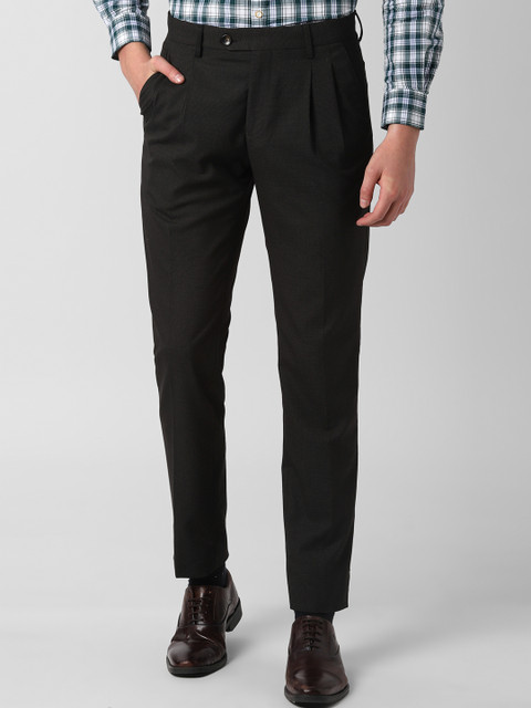 

Peter England Men Black Slim Fit Solid Formal Trousers